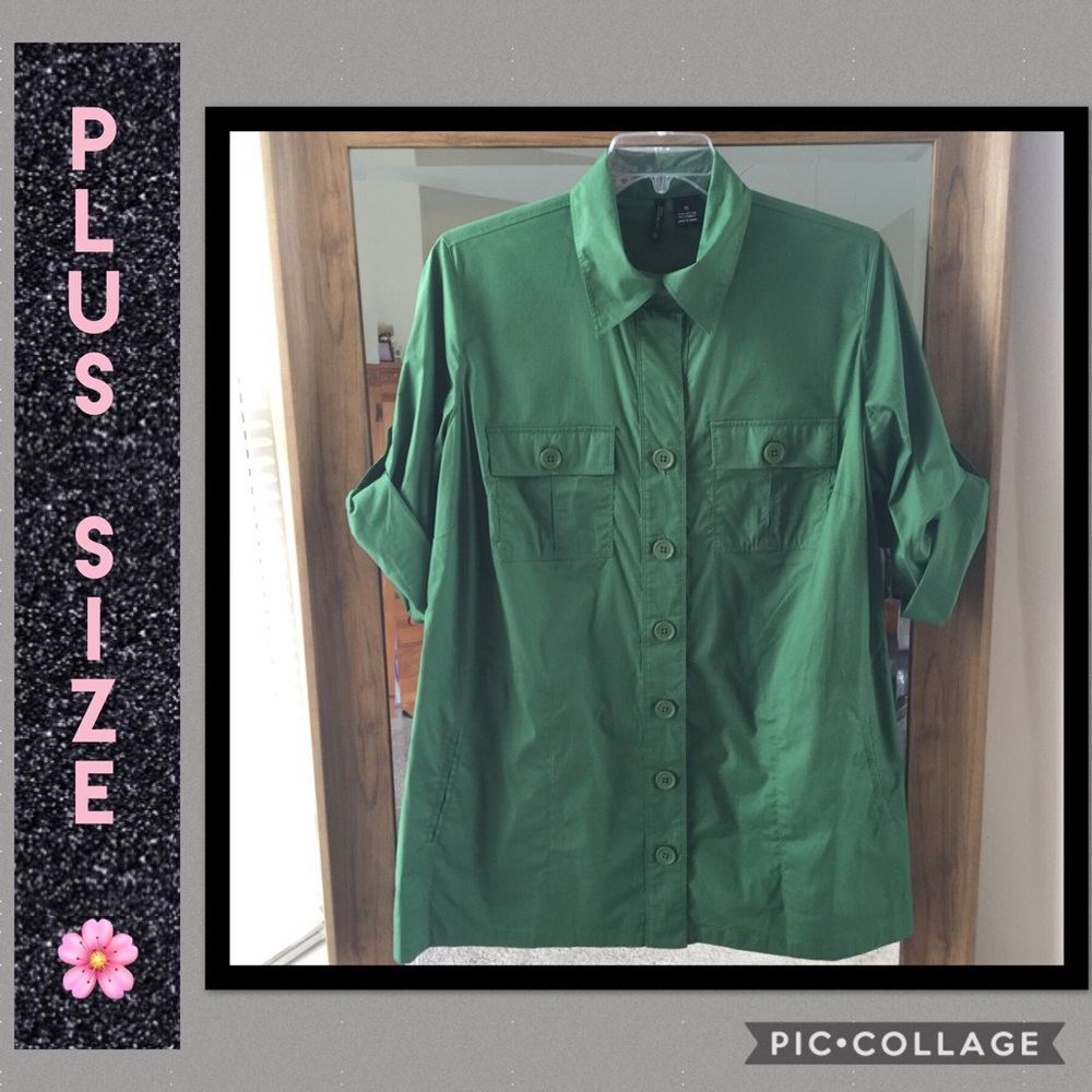 New Directions Plus Size Green Top